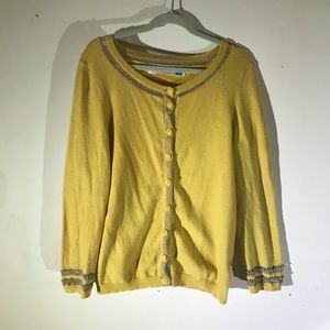 Yellow cardigan with silver details size small